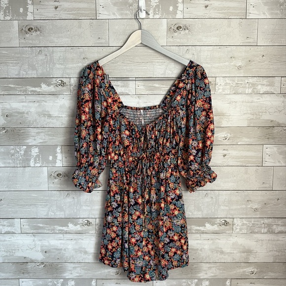 NWT FREE PEOPLE ‘Show Me Love’ Linen Blend Floral Romper Jumpsuit - Picture 10 of 14